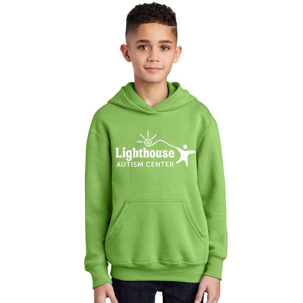 Lighthouse Autism Center Youth Fleece Hooded Sweatshirt-Lime