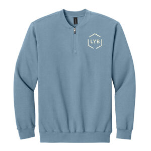 LYB Gildan Softstyle Unisex Midweight Fleece 1/4-Zip-Stone Blue
