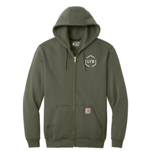 LYB Carhartt Midweight Hooded Zip Front Sweatshirt Men-Moss