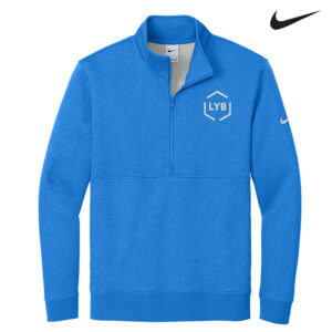 LYB Men Nike Club Fleece Sleeve Swoosh 1/2-Zip-Light Game Royal Heather