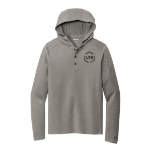 LYB OGIO Men Luuma Flex Hooded Henley-Petrol Grey Heather