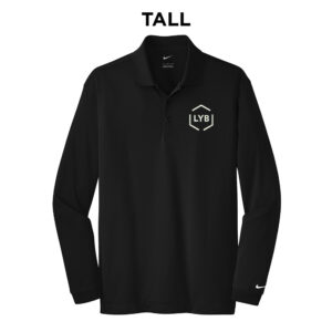 LYB Nike TALL Golf Long Sleeve Dri-Fit Stretch Tech Polo Men-Black