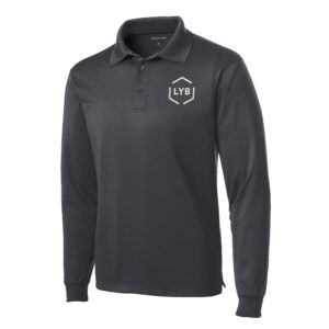 LYB Sport-Tek Men Long Sleeve Micropique Sport-Wick Polo-Iron Grey