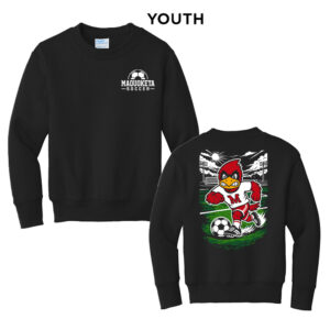 Maquoketa Soccer Youth Fleece Crewneck Sweatshirt-Black