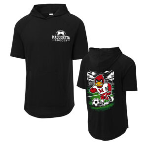 Maquoketa Soccer Sport-Tek Posicharge Tri-Blend Wicking Short Sleeve Hoodie Men-Black