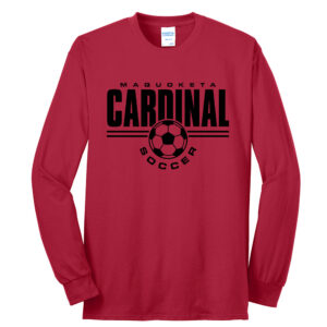 Maquoketa Soccer Unisex Cotton Long Sleeve Tee-Red