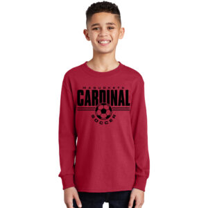 Maquoketa Soccer Youth Cotton Long Sleeve Tee-red