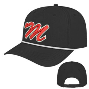 Maq Baseball Cap America Athletic Rope Cap-Black/White