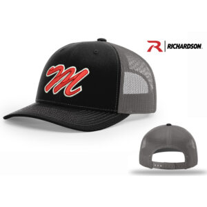 Maq Baseball Richardson Pro Mesh Adjustable Trucker Cap Split-Black/Charcoal