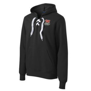 Maq Baseball Sport Tek Lace up pullover hooded sweatshirt Unisex-Black