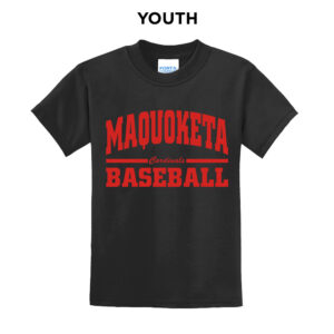 Maq Baseball Youth Short Sleeve Tee-Black