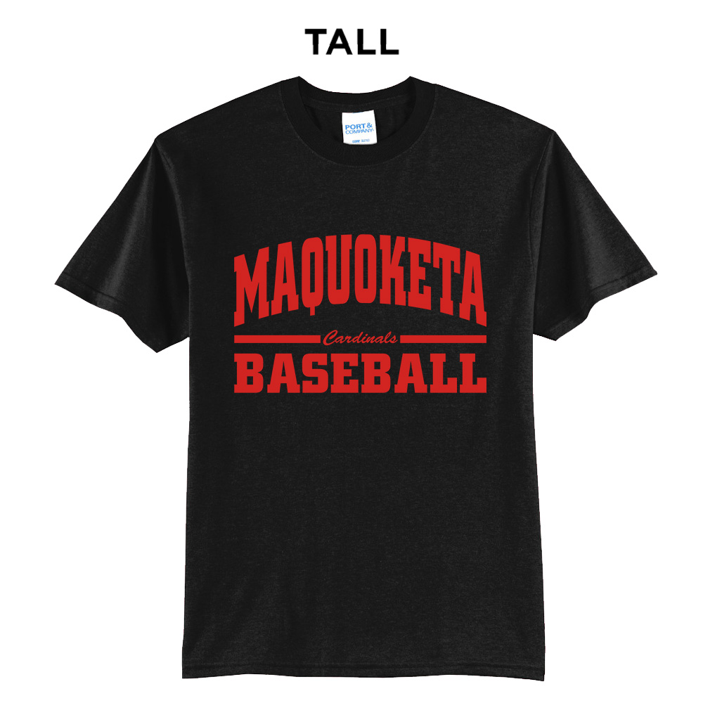 Maq Baseball Tall Short Sleeve Tee-Black