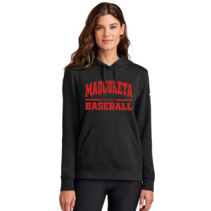 Maq Baseball Nike Women’s Club Fleece Sleeve Swoosh Pullover Hoodie-black