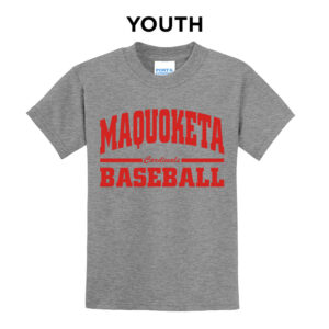 Maq Baseball Youth Short Sleeve Tee-Athletic Heather