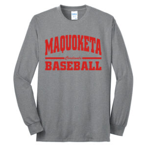 Maq Baseball Unisex Cotton Long Sleeve Tee-Athletic Heather