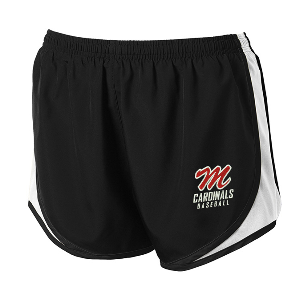 Maq Baseball Sport-Tek Ladies Cadence Short-Black/White