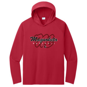 Maq Baseball Port and Company Men Performance Pullover Hooded Tee-Red