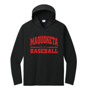 Maq Baseball Port and Company Men Performance Pullover Hooded Tee-Black