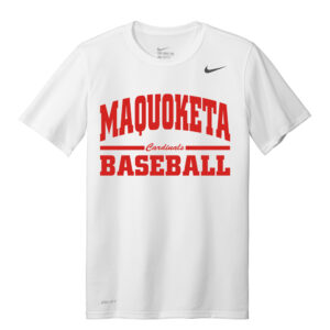 Maq Baseball Nike Team rLegend Short Sleeve performance T shirt Men-White