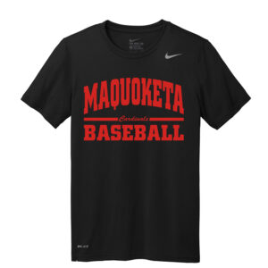 Maq Baseball Nike Team rLegend Short Sleeve performance T shirt Men-Black