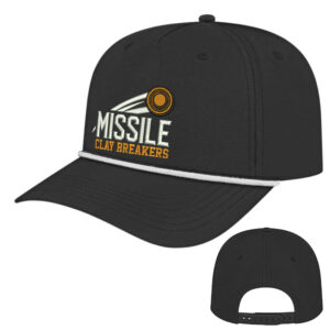Missile Clay Breakers Trap Cap America Athletic Rope Cap-Black/White