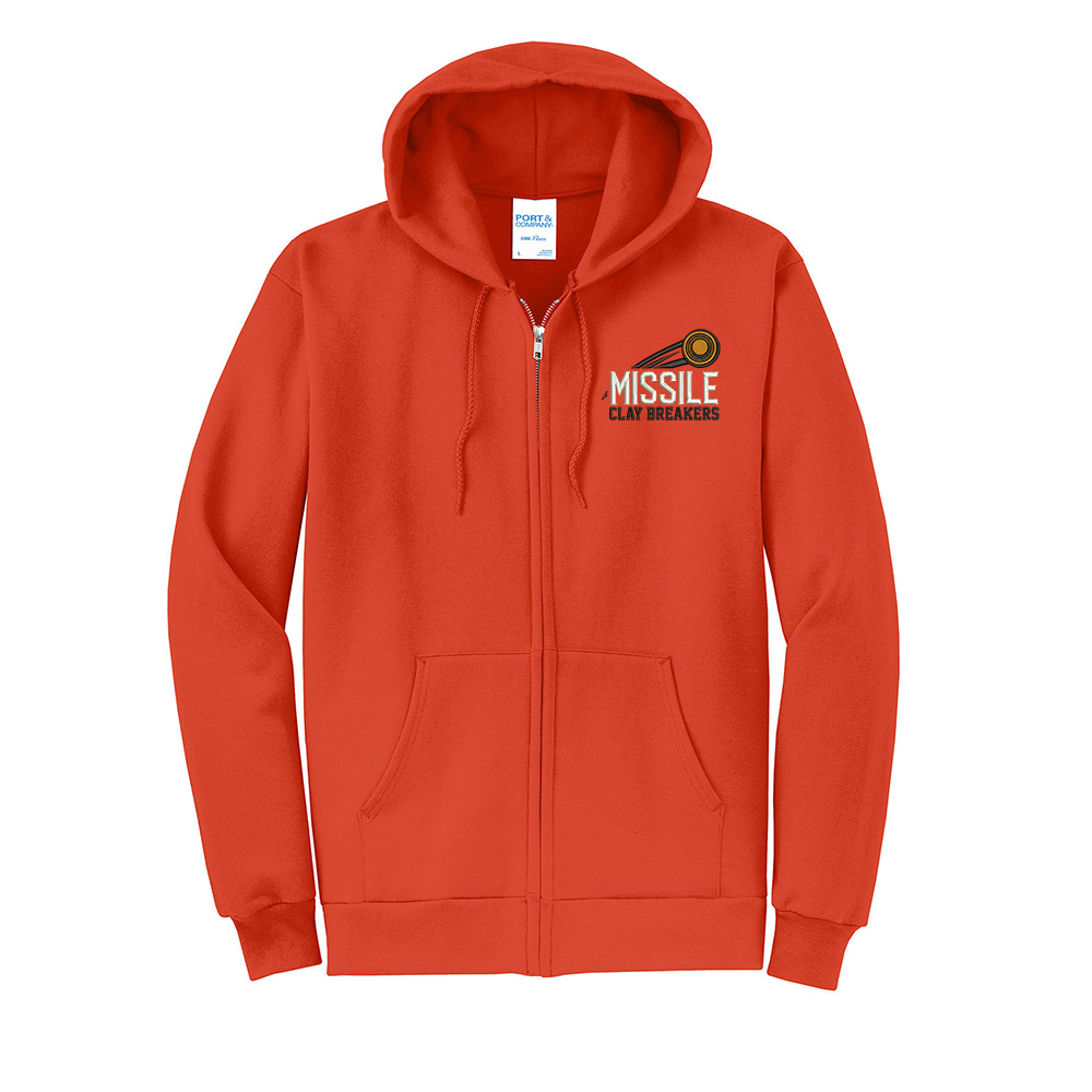 Missile Clay Breakers Trap Unisex Classic Full-Zip Hooded Sweatshirt-Orange
