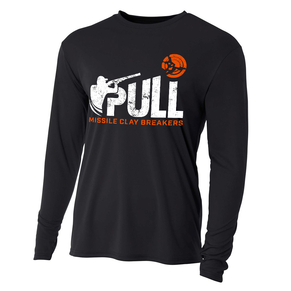 Missile Clay Breakers Trap Adult Cooling Performance long sleeve Crew Tee -Black