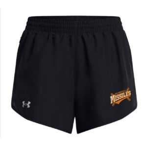 Milledgeville Softball Under Armour UA Fly-By Women’s 3″ Shorts-Black/Black
