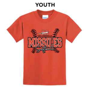 Milledgeville Softball Youth Short Sleeve Tee-Orange