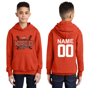 Milledgeville Softball Youth Fleece Hooded Sweatshirt-Orange