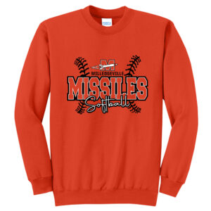 Milledgeville Softball Unisex Fleece Crewneck Sweatshirt-Orange