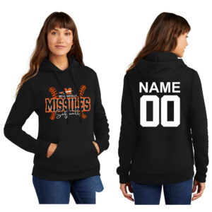 Milledgeville Softball Ladies Core Fleece Pullover Hooded Sweatshirt-Black