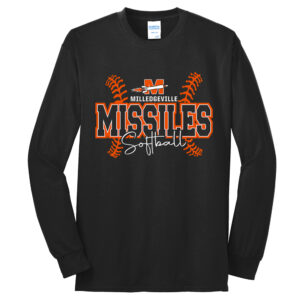 Milledgeville Softball Unisex Cotton Long Sleeve Tee-Black