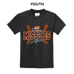 Milledgeville Softball Youth Short Sleeve Tee-Black