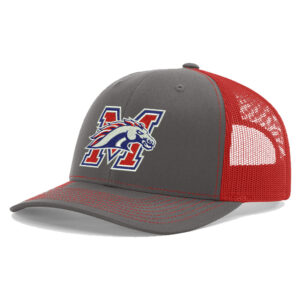 Morrison Trapshooting Richardson Pro Crown Mesh Back Adjustable back cap Split-Charcoal/Red