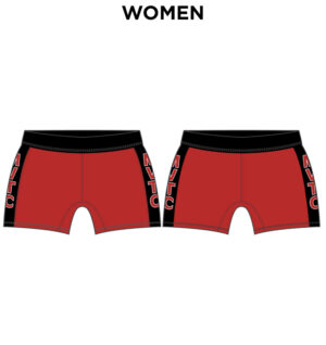 MVTC Women’s Sublimated 3″ Compression Track Short-Red/Black