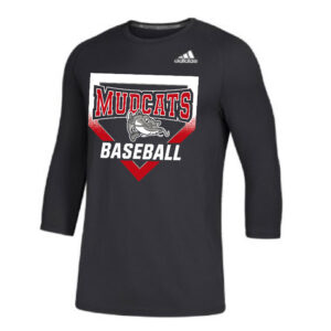 Mudcats BB Adidas fielders choice 3/4 sleeve base layer shirt -BLACK