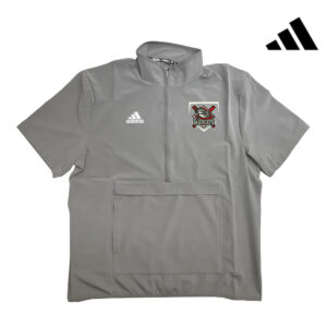 Mudcats BB Adidas Coach Short Sleeve 1/2 zip woven pullver – Grey Four (S, M, L only)