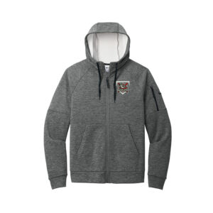Mudcats BB Nike Therma-FIT Pocket Full-Zip Fleece Hoodie-Charcoal Heather