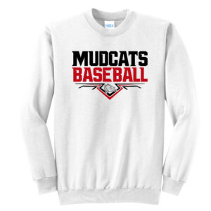 Mudcats BB Unisex Fleece Crewneck Sweatshirt-White