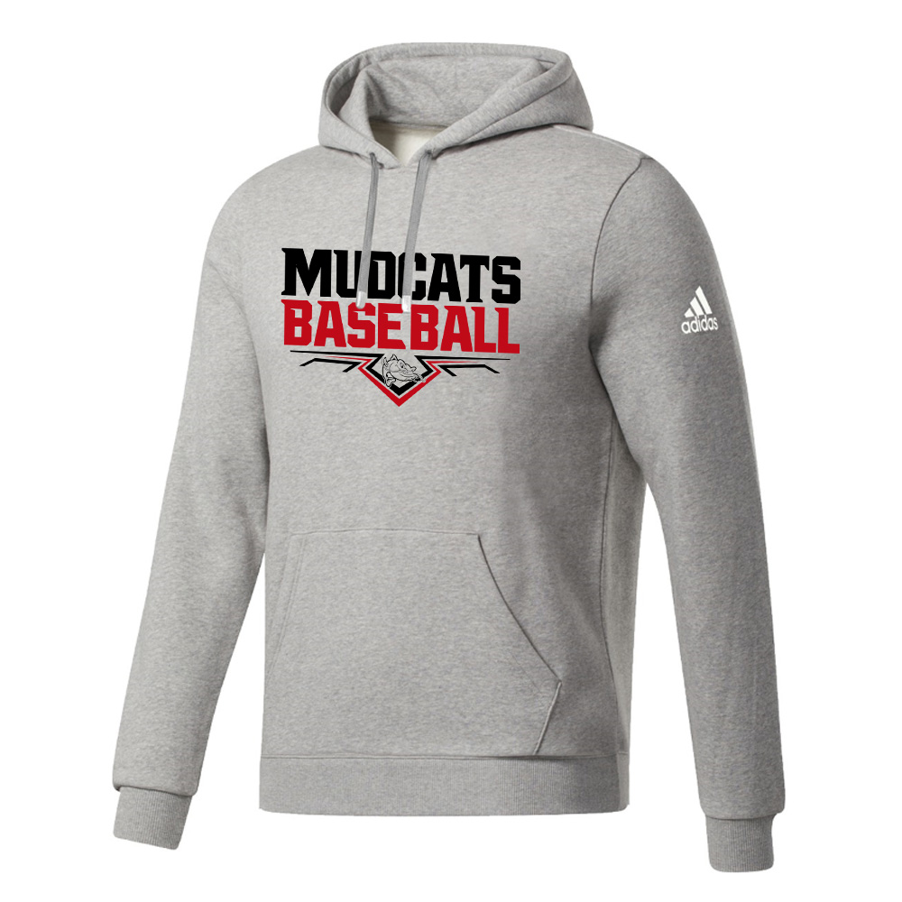 Mudcats BB Adidas Fleece Hooded Sweatshirt- MedGrey Heather