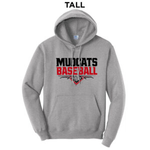 Mudcats BB Tall Fleece Hooded Sweatshirt-Athletic Heather