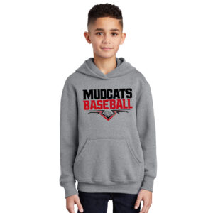 Mudcats BB Youth Fleece Hooded Sweatshirt-Athletic Heather