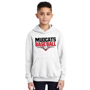 Mudcats BB Youth Fleece Hooded Sweatshirt-White