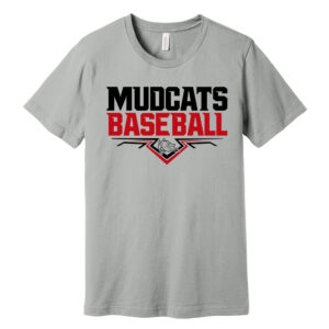 Mudcats BB Bella Canvas Short Sleeve combed and ring spun cotton T-Shirt-Silver