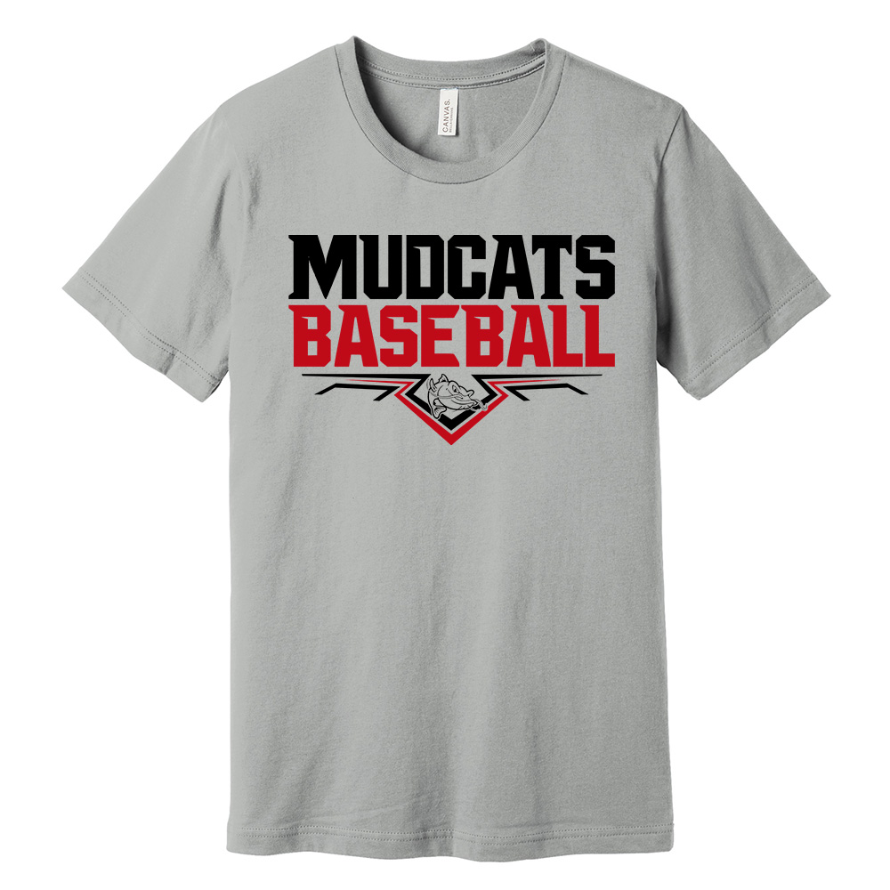 Mudcats BB Bella Canvas Short Sleeve combed and ring spun cotton T-Shirt-Silver