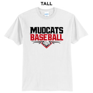 Mudcats BB Tall Short Sleeve Tee- White