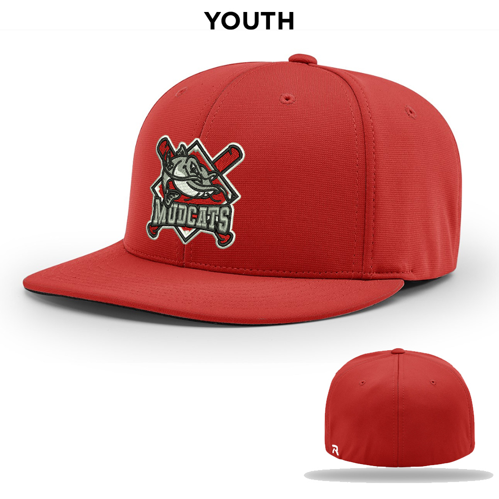 Mudcats BB Richardson ProModel Pulse FlexFit Cap YOUTH Solid-Red
