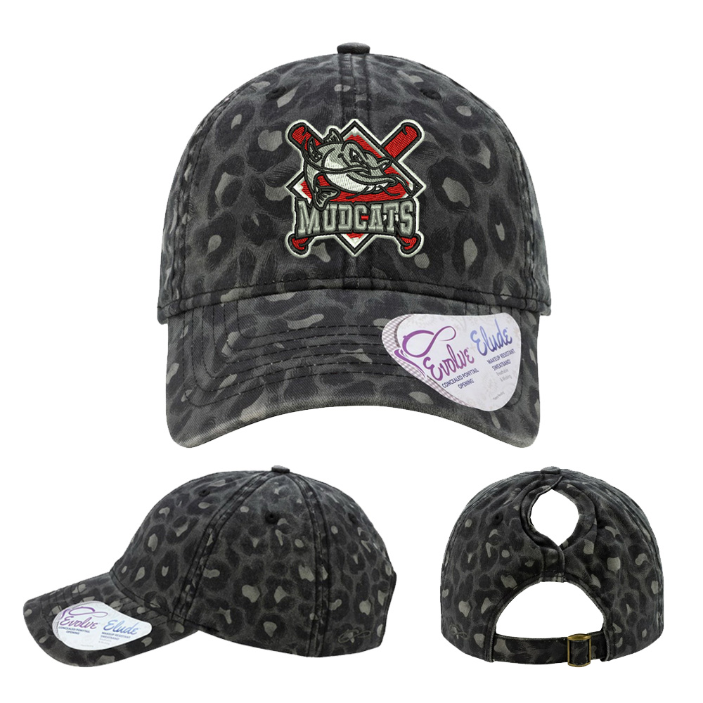 Mudcats BB Infinity Her Women's Garment-Washed Fashion Print Cap - Black Leopard