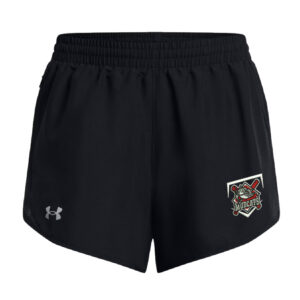 Mudcats BB Under Armour UA Fly-By Women’s 3″ Shorts-Black/Black